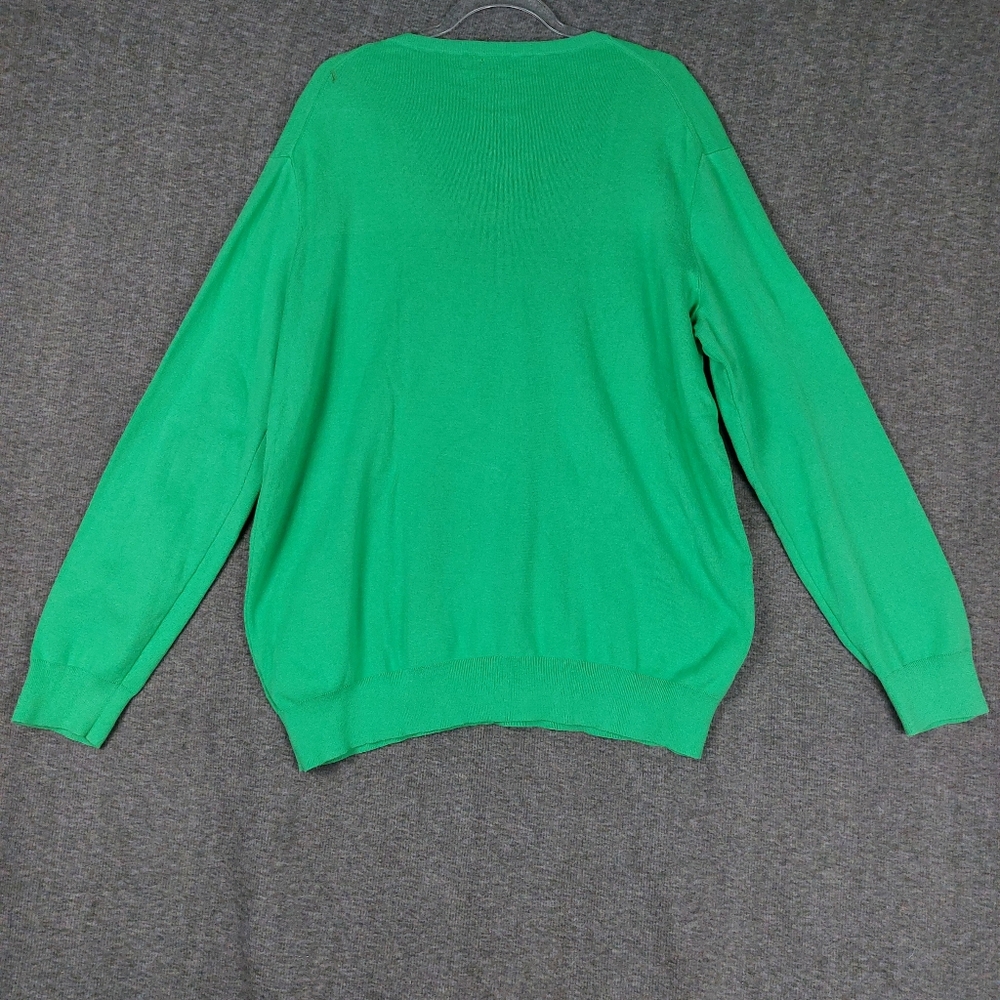 POLO RALPH LAUREN MEN GREEN 100% PIMA COTTON PREPPY VNECK SWEATER SIZE XLT - Picture 8 of 11